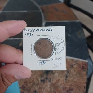 1930 Luxembourg 10 Centimes Coin